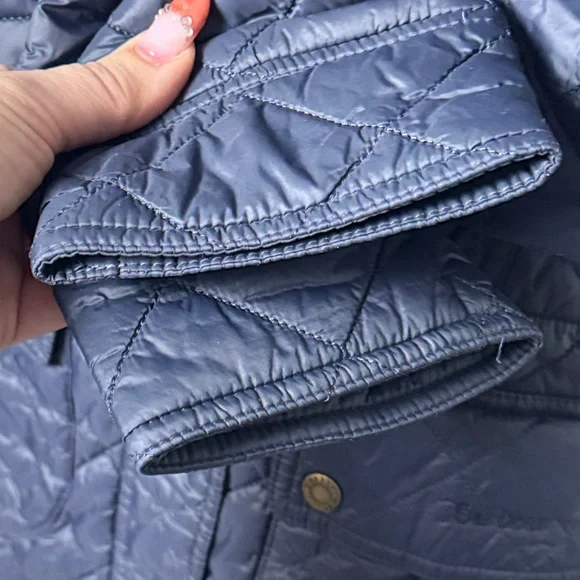Barbour Navy Quilted Women's Jacket Parka 8 - Picture 6 of 13